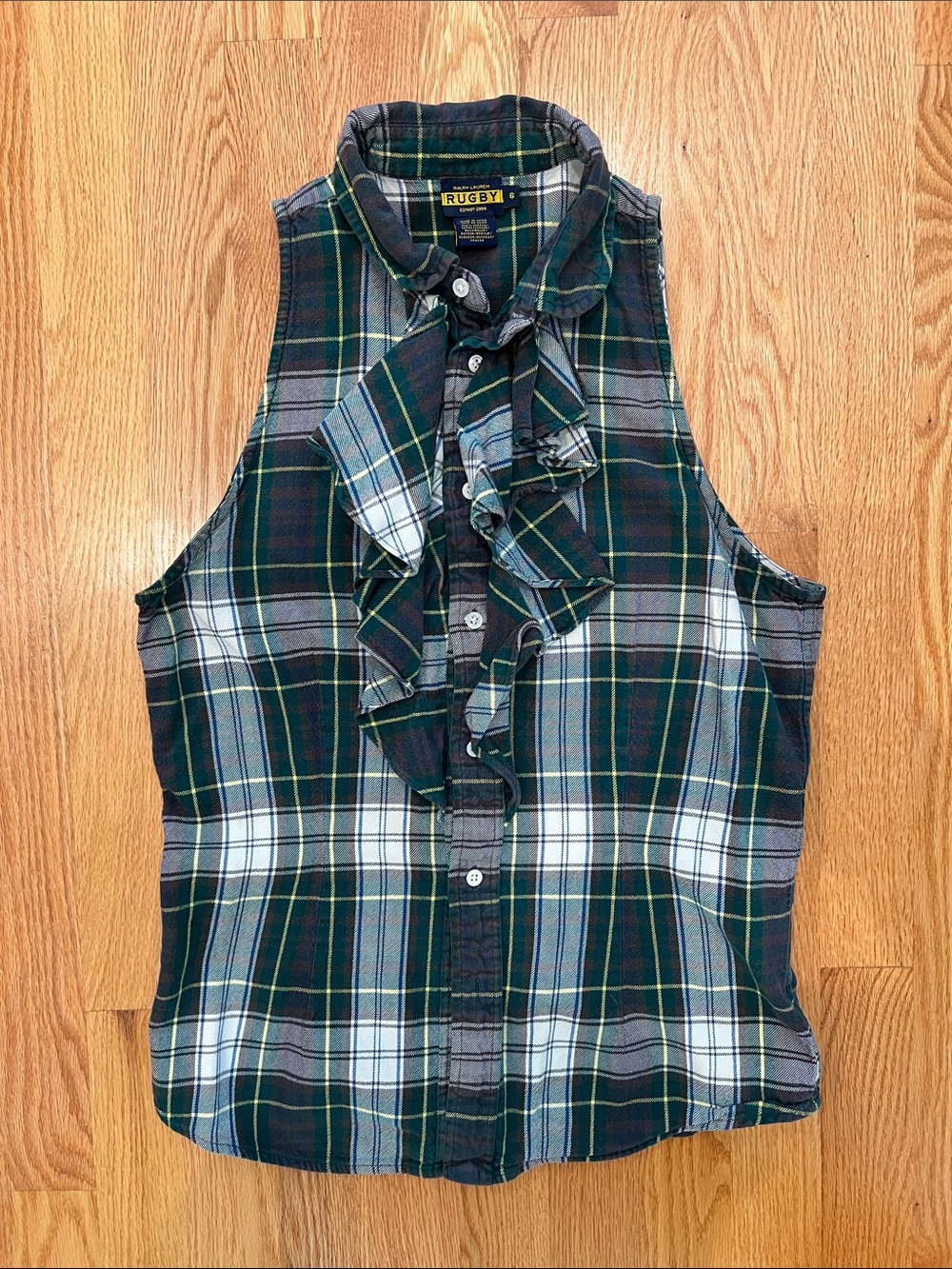 Rugby Ralph Lauren Ruffle-Front Sleeveless Shirt